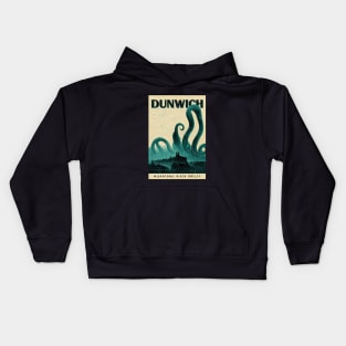 Dunwich. Vintage Lovecraftian Travel Poster Kids Hoodie